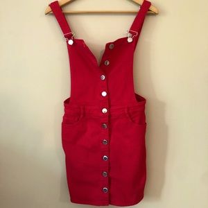 Maje pink denim overalls (short skirt) Size S